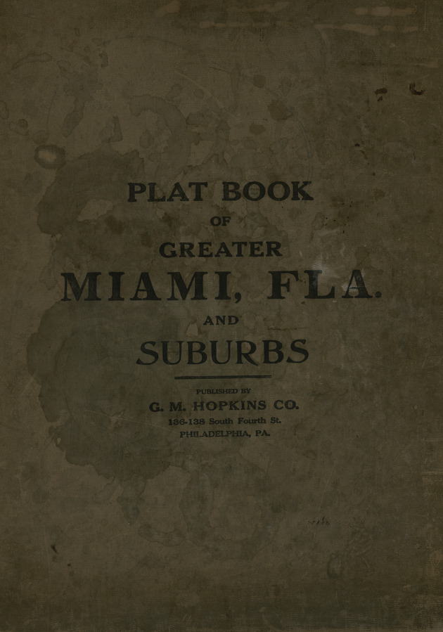 Hopkins' plat book of Miami. - Cover